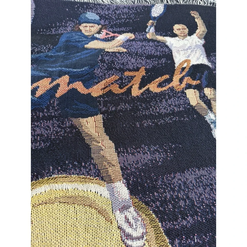 Tapestry Tennis Throw Ultimate Sports Woven Blankets Made In USA 70‎ X 52
